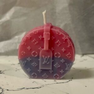 Pink & Purple Circular Luxury Candle Purse | Elegant Home Decor